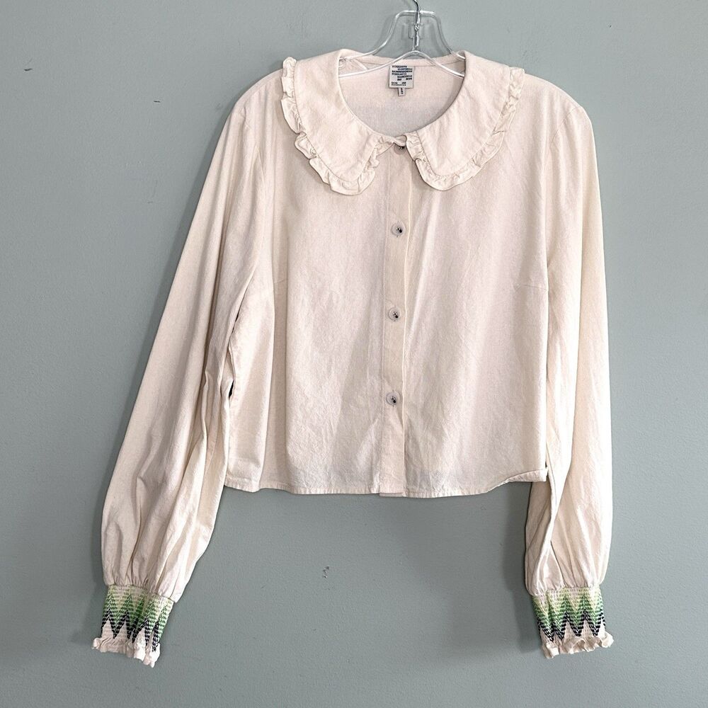 Baum Und Pferdgarten Blouse Top Womens 42 Size 10 Cotton Embroidered Boho Twee